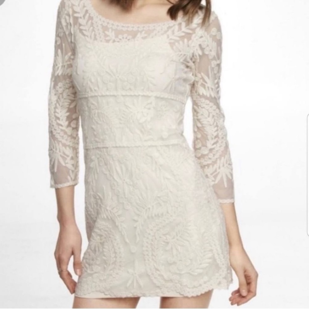 NWT‎ Express Embroidered Lace Overlay Dress